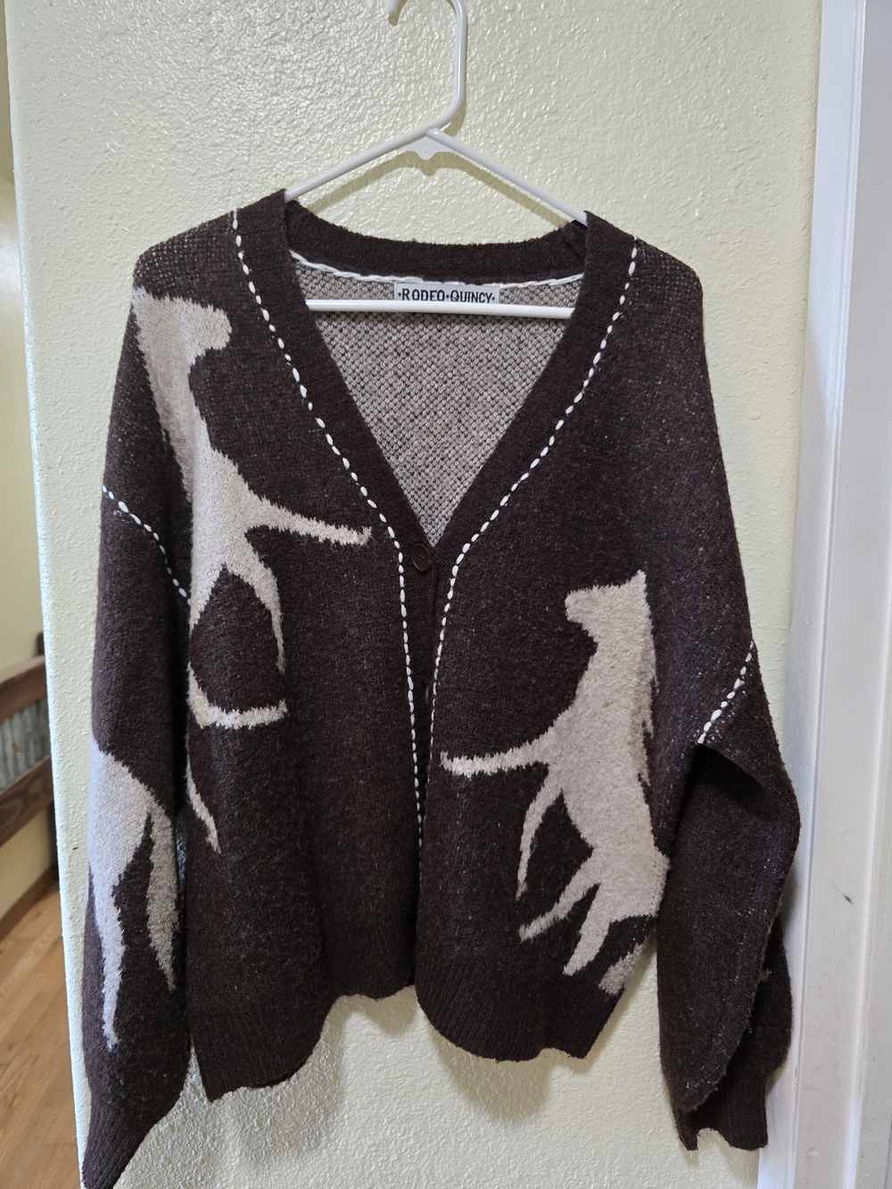 Rodeo Quincy Brown & Cream V-Neck Sweater